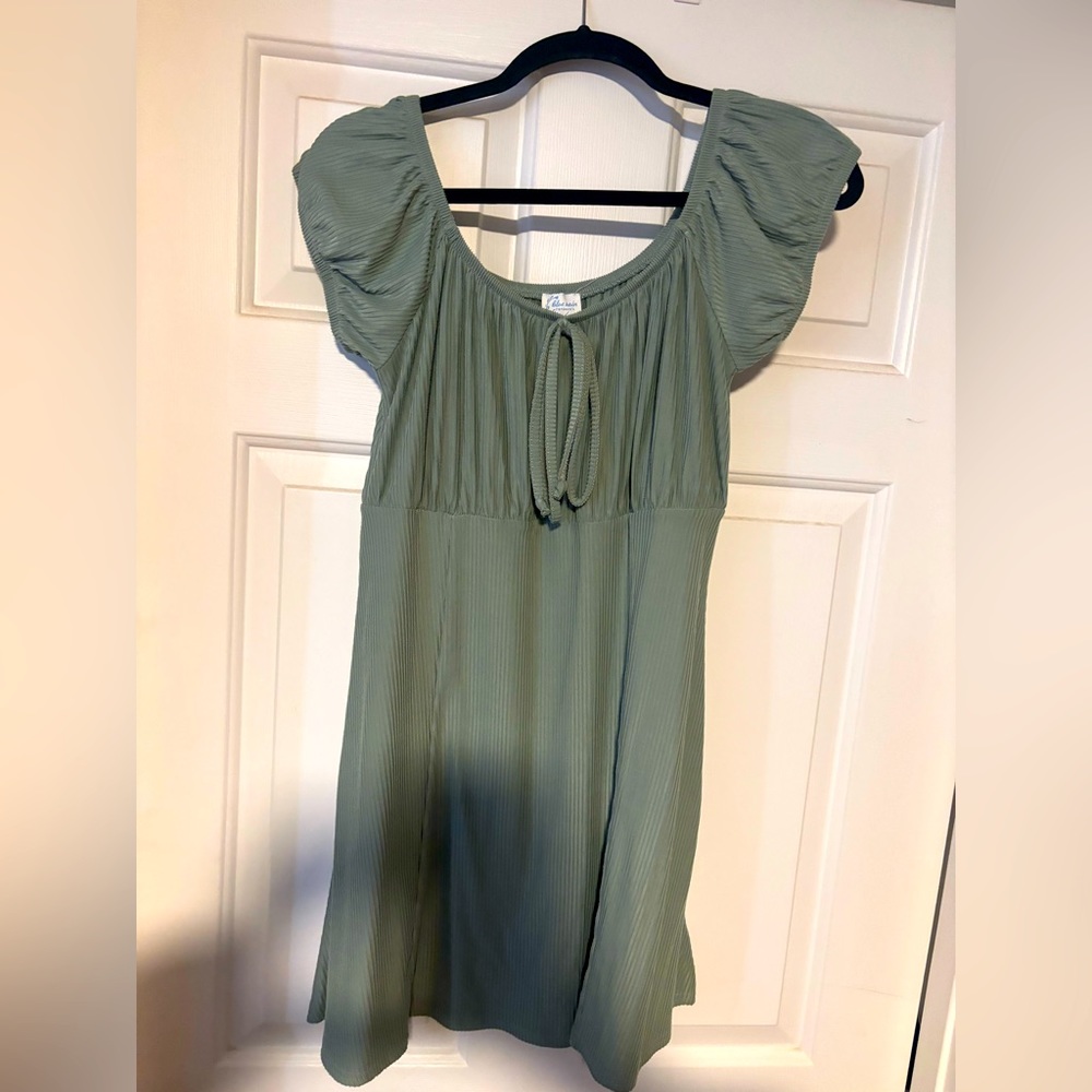 Green mini dress